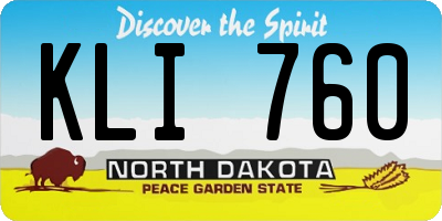 ND license plate KLI760