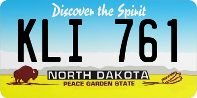 ND license plate KLI761