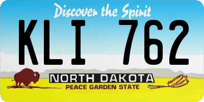 ND license plate KLI762