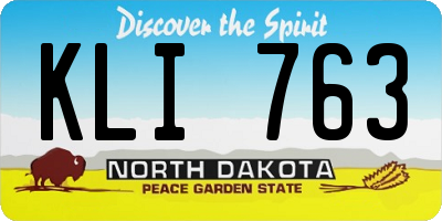 ND license plate KLI763