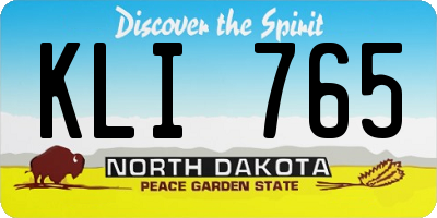 ND license plate KLI765