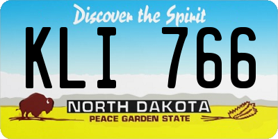 ND license plate KLI766