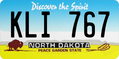 ND license plate KLI767