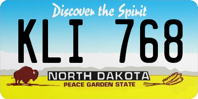 ND license plate KLI768