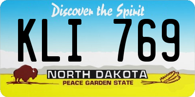 ND license plate KLI769
