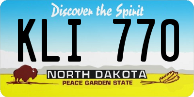 ND license plate KLI770