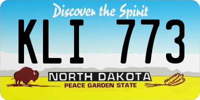 ND license plate KLI773
