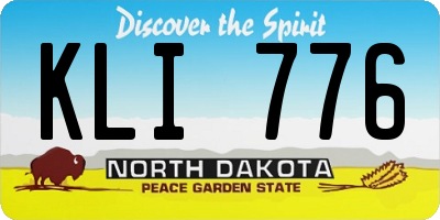 ND license plate KLI776