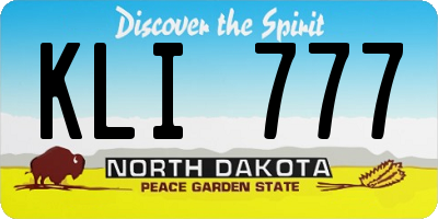 ND license plate KLI777