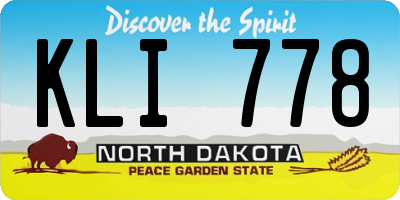 ND license plate KLI778