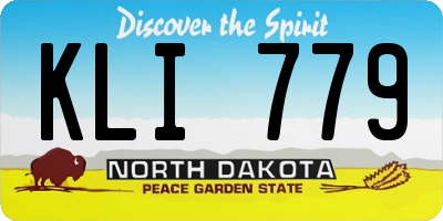 ND license plate KLI779