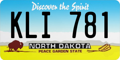 ND license plate KLI781