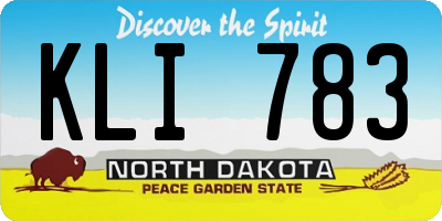 ND license plate KLI783