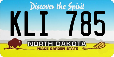 ND license plate KLI785