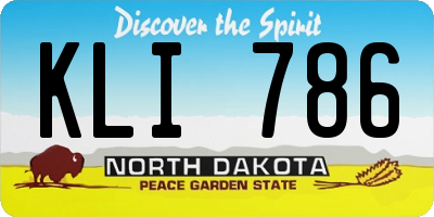 ND license plate KLI786