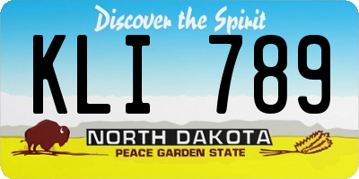 ND license plate KLI789