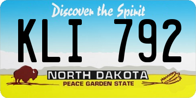ND license plate KLI792