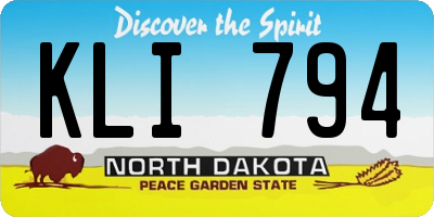 ND license plate KLI794