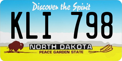 ND license plate KLI798