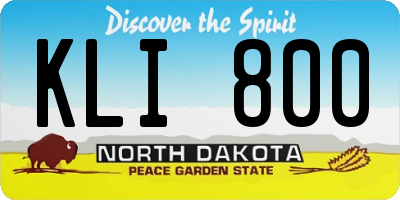 ND license plate KLI800
