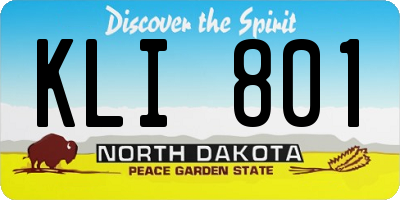 ND license plate KLI801