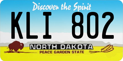 ND license plate KLI802