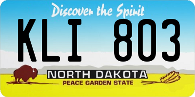ND license plate KLI803
