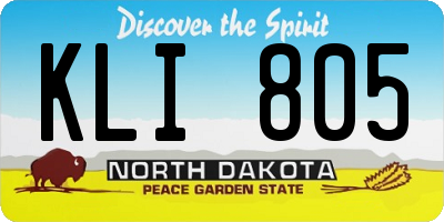 ND license plate KLI805