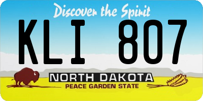 ND license plate KLI807