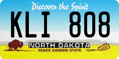 ND license plate KLI808