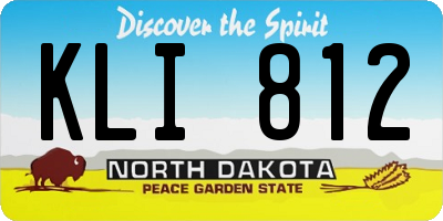 ND license plate KLI812