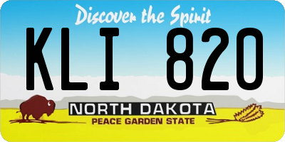 ND license plate KLI820