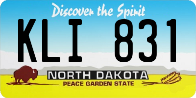 ND license plate KLI831