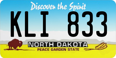 ND license plate KLI833