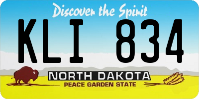 ND license plate KLI834