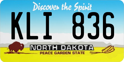 ND license plate KLI836