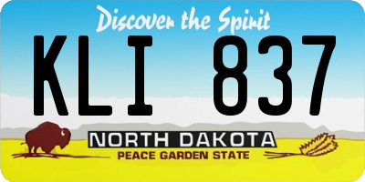 ND license plate KLI837