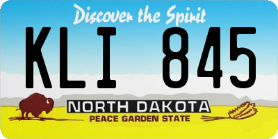ND license plate KLI845