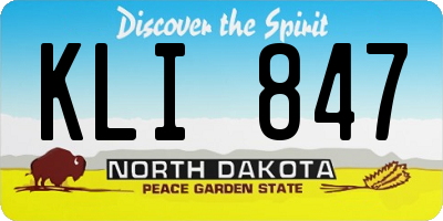 ND license plate KLI847
