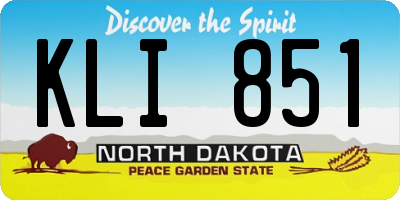 ND license plate KLI851
