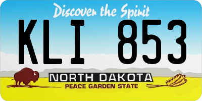ND license plate KLI853