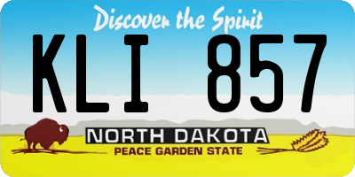 ND license plate KLI857