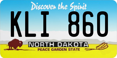 ND license plate KLI860