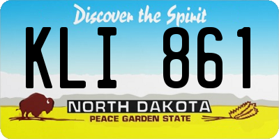 ND license plate KLI861