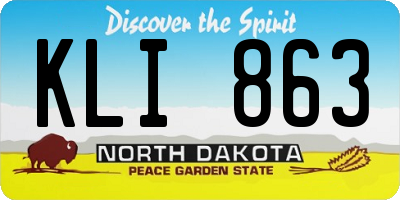 ND license plate KLI863