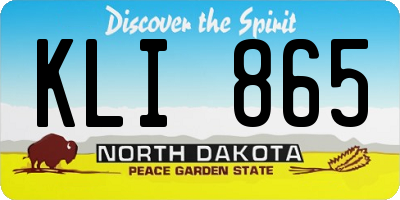 ND license plate KLI865