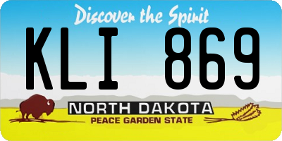ND license plate KLI869