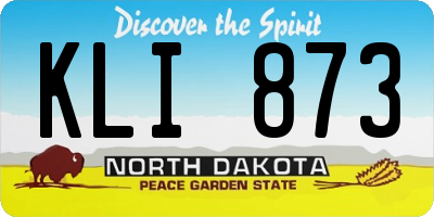 ND license plate KLI873
