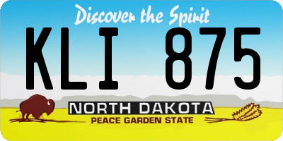 ND license plate KLI875