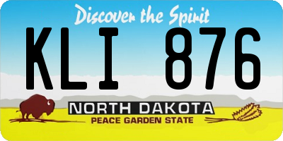 ND license plate KLI876